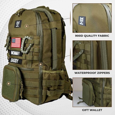 Mossa Diaper Bag Backpack,Waterproof Men's Backpack,Tactical Military Style,tactical Diaper Changing Mat,with tactical accessory bag in Saudi Arabia