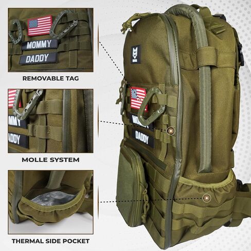 Mossa Diaper Bag Backpack,Waterproof Men's Backpack,Tactical Military Style,tactical Diaper Changing Mat,with tactical accessory bag in Saudi Arabia