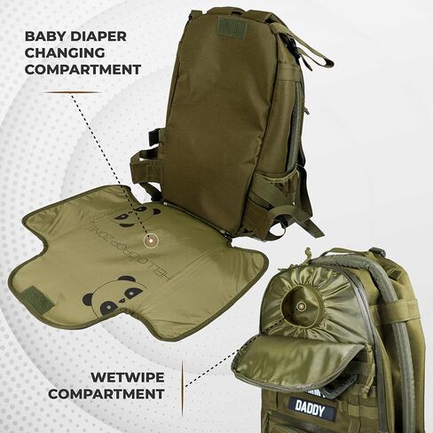 Mossa Diaper Bag Backpack,Waterproof Men's Backpack,Tactical Military Style,tactical Diaper Changing Mat,with tactical accessory bag in Saudi Arabia