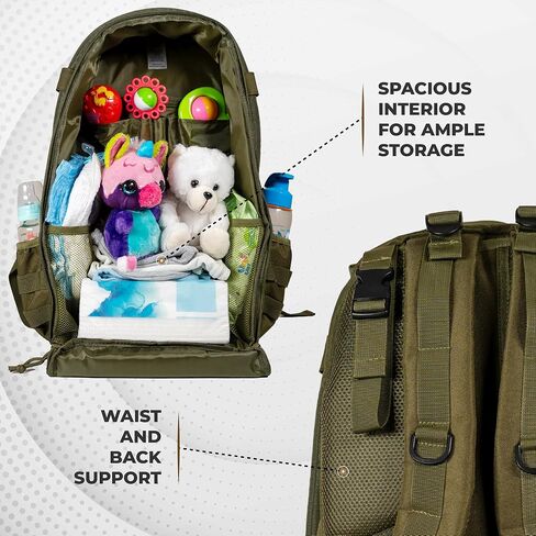 Mossa Diaper Bag Backpack,Waterproof Men's Backpack,Tactical Military Style,tactical Diaper Changing Mat,with tactical accessory bag in Saudi Arabia