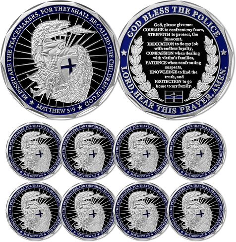 St Michael Police Challenge Coin, Saint Michael Police Officers Prayer Coin Thin Blue Line Law Enforcement Challenge Coins Thank You Coin Collectible Gift in Saudi Arabia