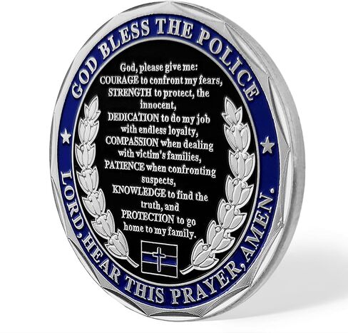 St Michael Police Challenge Coin, Saint Michael Police Officers Prayer Coin Thin Blue Line Law Enforcement Challenge Coins Thank You Coin Collectible Gift in Saudi Arabia