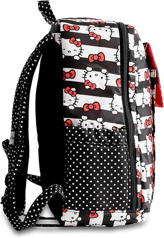 JuJuBe | Small Lightweight Travel Diaper Backpack with Padded Adjustable Straps | Hello Kitty X Dots and Stripes in Kuwait