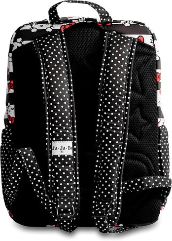 JuJuBe | Small Lightweight Travel Diaper Backpack with Padded Adjustable Straps | Hello Kitty X Dots and Stripes in Kuwait