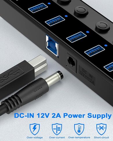 Qeefun 10Gbps USB Hub 3.2 Hub with 2 USB A and 2 USB C Ports,USB 3.2 Gen 2 Splitter,4ft Extented Data Cable USB A HUB for Mini Pc,MacBook Air,Dell XPS,Lenovo Thinkpad,MacBook Pro,HP…… in Saudi Arabia
