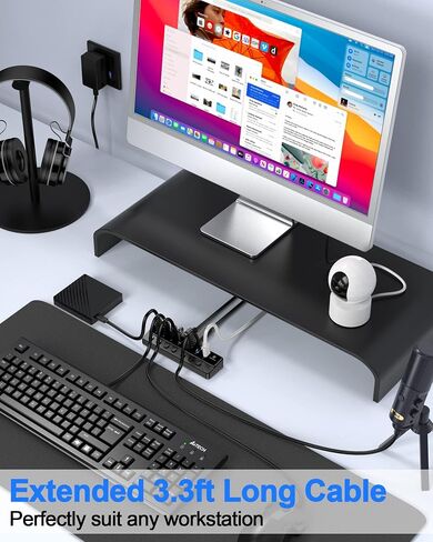 Qeefun 10Gbps USB Hub 3.2 Hub with 2 USB A and 2 USB C Ports,USB 3.2 Gen 2 Splitter,4ft Extented Data Cable USB A HUB for Mini Pc,MacBook Air,Dell XPS,Lenovo Thinkpad,MacBook Pro,HP…… in Saudi Arabia