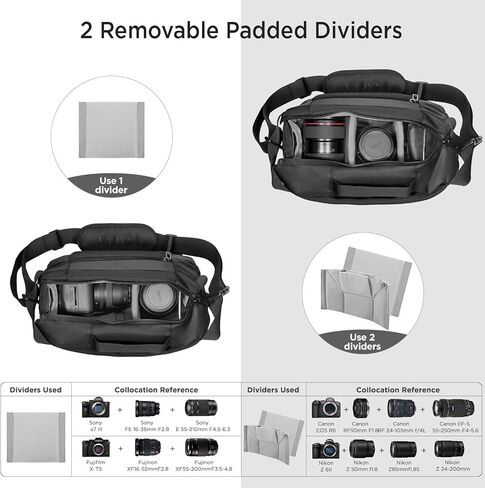 Camera Bag, Waterproof Camera Case with Tripod Holder, Camera Shoulder Bag for DSLR/SLR/Mirrorless Cameras, Crossbody Camera Sling Bags for Photography Women Men in Kuwait