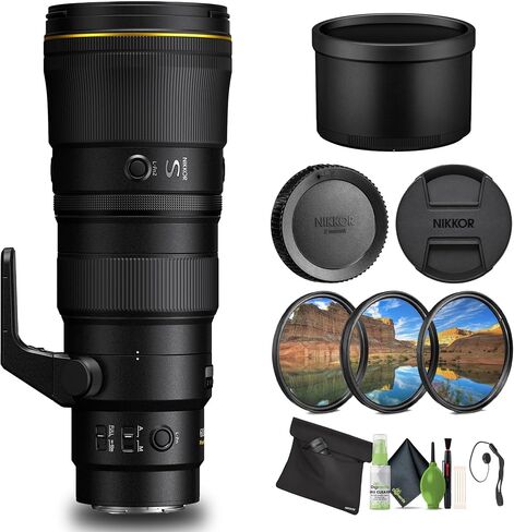 عدسة Nikon NIKKOR Z مقاس 600 مم وببؤرة f/6.3 VR S (20122) + طقم مرشح + حافظة للغطاء + طقم تنظيف (متجدد) in Saudi Arabia