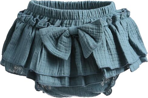 Newborn Baby Girl Cotton Skirts with Built-in Shorts Toddlers Ruffle Diaper Covers Infant Skorts with Bows Headband Set in Saudi Arabia