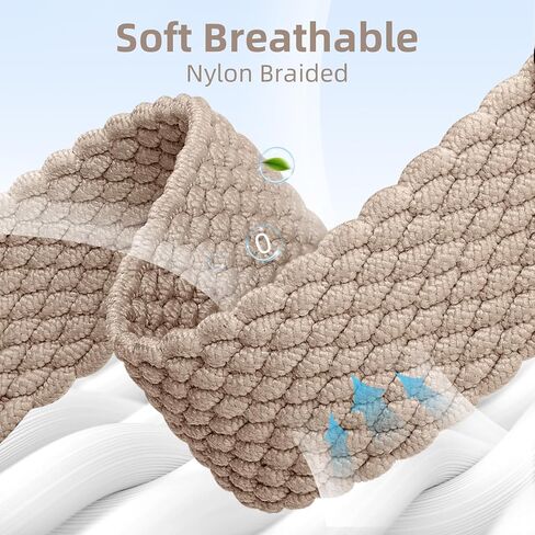 أربطة مضفرة قابلة للتمدد من WJK متوافقة مع ساعة Apple 38 مم 40 مم 41 مم 42 مم 44 مم 45 مم 49 مم للنساء والرجال، حزام نايلون ناعم قابل للتعديل لسلسلة iWatch 9 8 7 6 5 4 3 2 1 SE Ultra/Ultra 2 in Kuwait