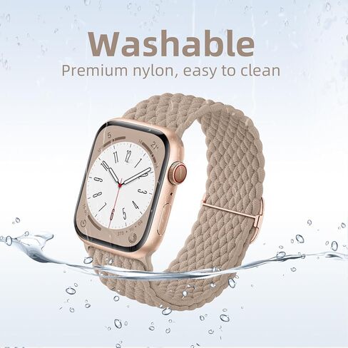 أربطة مضفرة قابلة للتمدد من WJK متوافقة مع ساعة Apple 38 مم 40 مم 41 مم 42 مم 44 مم 45 مم 49 مم للنساء والرجال، حزام نايلون ناعم قابل للتعديل لسلسلة iWatch 9 8 7 6 5 4 3 2 1 SE Ultra/Ultra 2 in Kuwait