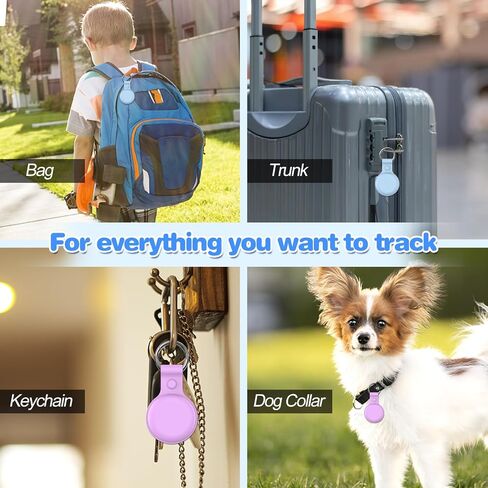 4 Pack - Waterproof Airtag Bracelet &AirTag Holder for Kids Hidden Air Tag Keychain Silicone Airtag Case Full Coverage Anti-Lost Accessories Compatible with Apple AirTag(Black & Navy Blue) in Saudi Arabia