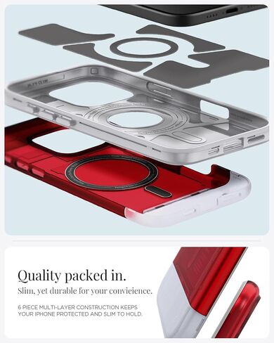 Spigen Classic C1 MagFit Designed for iPhone 16 Pro Max Case (2024) [Military-Grade Protection] Compatible with MagSafe - Bondi Blue in Saudi Arabia