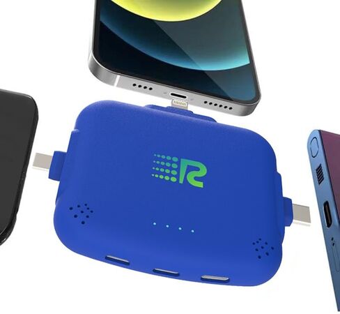 Universe 3 in 1 Portable Charger – 3300mah, 2.4A High-Speed Fast Charging Compatible with iPhone and Android Lightning, Type C, Micro-USB Charges 3 Devices at a Time Pre-Charged RC33 Blue in Saudi Arabia