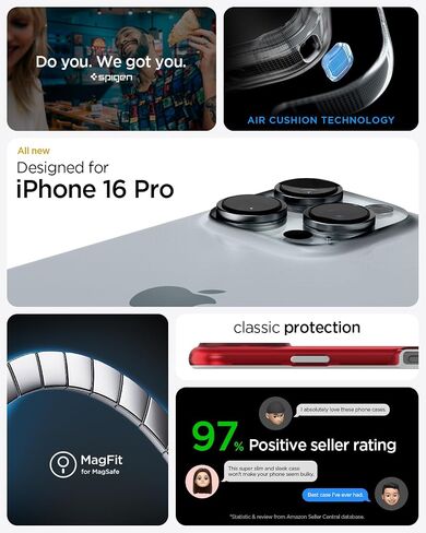 Spigen Classic C1 MagFit Designed for iPhone 16 Pro Max Case (2024) [Military-Grade Protection] Compatible with MagSafe - Bondi Blue in Saudi Arabia