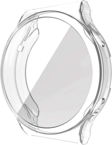 حافظة حماية للشاشة من Hepsun مكونة من قطعتين متوافقة مع حافظة Huawei Watch GT 2 Pro، حافظة غطاء شاشة ناعمة ومرنة من مادة TPU الشاملة، غطاء مقاوم للصدمات لملحقات Huawei GT2 Pro (شفاف + أسود) in Kuwait