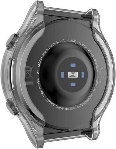 حافظة حماية للشاشة من Hepsun مكونة من قطعتين متوافقة مع حافظة Huawei Watch GT 2 Pro، حافظة غطاء شاشة ناعمة ومرنة من مادة TPU الشاملة، غطاء مقاوم للصدمات لملحقات Huawei GT2 Pro (شفاف + أسود) in Kuwait