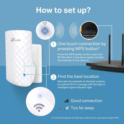 TP-Link AC750 WiFi Extender, Three Internal Antennas, Super High Speed Dual Band up to 750Mbps, Signal Display, Plug & Play, RJ45 Connector, White, for Optimal Wi-Fi Range in Kuwait