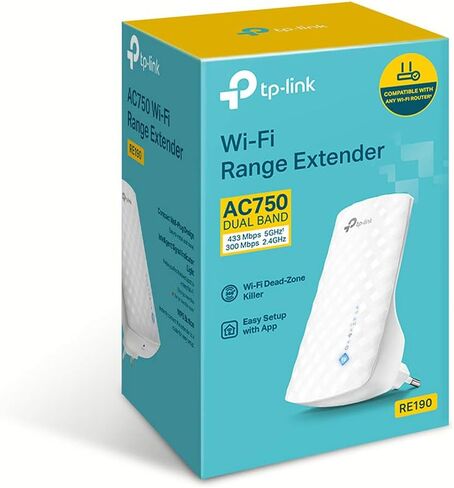 TP-Link AC750 WiFi Extender, Three Internal Antennas, Super High Speed Dual Band up to 750Mbps, Signal Display, Plug & Play, RJ45 Connector, White, for Optimal Wi-Fi Range in Kuwait