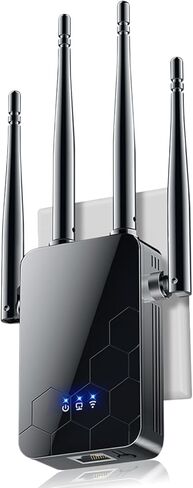 WiFi Extender up to 8600sq. ft and 30+ Devices, 4 External gain Antennas， Wireless Repeater and Signal Amplifier in Kuwait