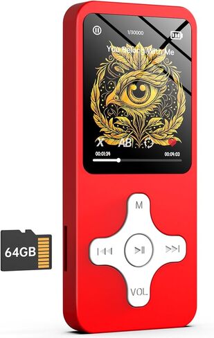 Nightingale Ⅲ : مشغل MP3 المثالي لتنشيط يومك. مشغل Mp3 مع بلوتوث، 64 جيجابايت، جودة صوت HiFi لا تفقد فقدانها، مكبر صوت، تسجيل، صور، فيديو، كتاب إلكتروني in Kuwait