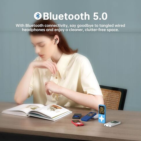 Nightingale Ⅲ : مشغل MP3 المثالي لتنشيط يومك. مشغل Mp3 مع بلوتوث، 64 جيجابايت، جودة صوت HiFi لا تفقد فقدانها، مكبر صوت، تسجيل، صور، فيديو، كتاب إلكتروني in Kuwait