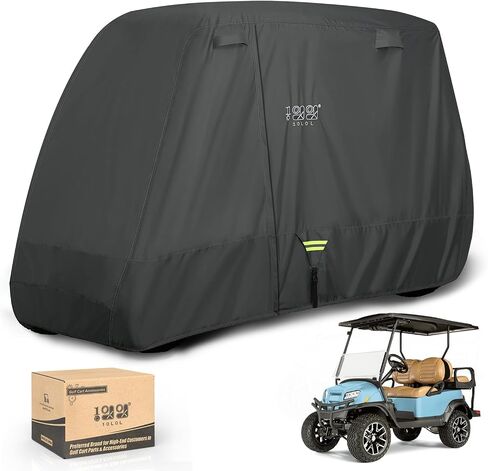 أغطية عربة الجولف عالمية تناسب Yamaha EZGO Club Car مرفوعة 2/4 ركاب 600D مقاومة للماء ومضادة للرياح ومضادة للشمس في الهواء الطلق غطاء كامل 3 سحاب in Kuwait