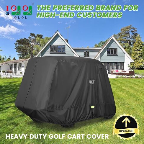 أغطية عربة الجولف عالمية تناسب Yamaha EZGO Club Car مرفوعة 2/4 ركاب 600D مقاومة للماء ومضادة للرياح ومضادة للشمس في الهواء الطلق غطاء كامل 3 سحاب in Kuwait