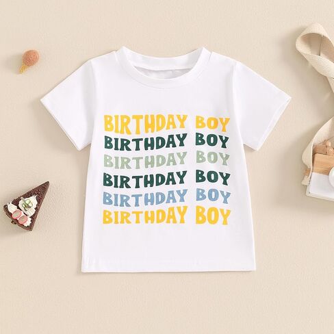 Birthday Boy Shirt for Toddler Boys 1st 2nd 3rd 4th 5th Birthday Outfit Embroidered T-Shirt Casual Short Sleeve Tops in Kuwait
