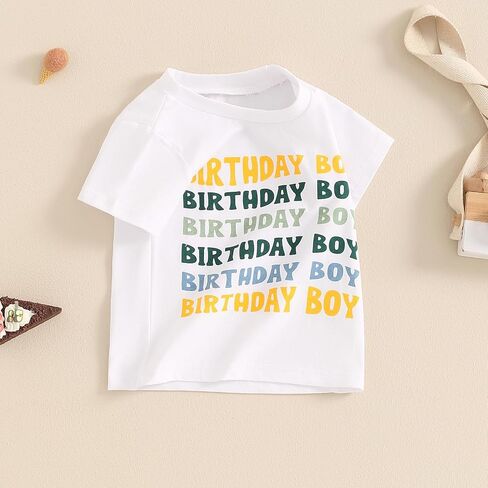 Birthday Boy Shirt for Toddler Boys 1st 2nd 3rd 4th 5th Birthday Outfit Embroidered T-Shirt Casual Short Sleeve Tops in Kuwait