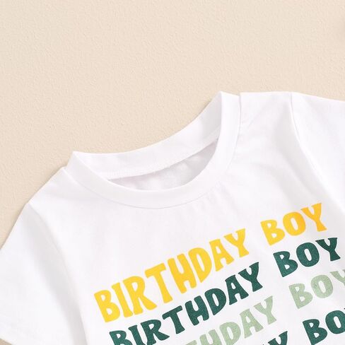 Birthday Boy Shirt for Toddler Boys 1st 2nd 3rd 4th 5th Birthday Outfit Embroidered T-Shirt Casual Short Sleeve Tops in Kuwait