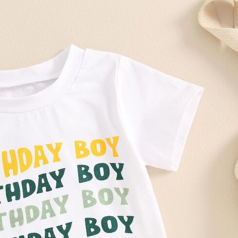 Birthday Boy Shirt for Toddler Boys 1st 2nd 3rd 4th 5th Birthday Outfit Embroidered T-Shirt Casual Short Sleeve Tops in Kuwait