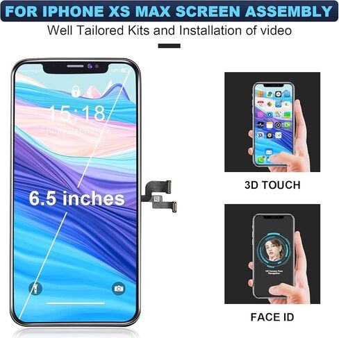 for iPhone Xs MAX Screen Replacement：6.5 Inch Digitizer Assembly with Screen Protector with Repair Tool Kit for A1921, A2101, A2102, A2103, A2104 in Saudi Arabia