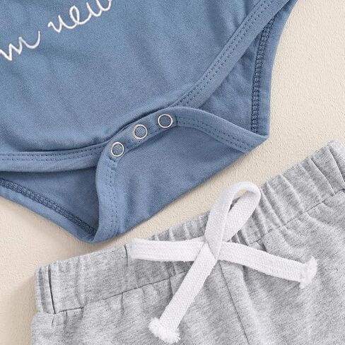 Newborn Baby Boy Clothes Hi I'm New Here Coming Home Outfit Letter Print Romper Pant Fall Winter Baby Boy's Clothing in Saudi Arabia