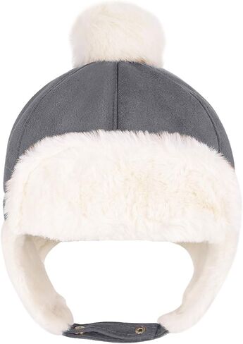 Kids Warm Earflap Hat Winter Suede Velvet Trapper Hat with Ear Flap Hat Baby Beanie Hat Toddler Thermal Cap Headwear in Saudi Arabia