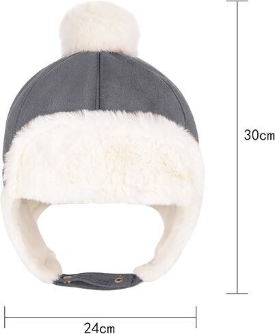 Kids Warm Earflap Hat Winter Suede Velvet Trapper Hat with Ear Flap Hat Baby Beanie Hat Toddler Thermal Cap Headwear in Saudi Arabia