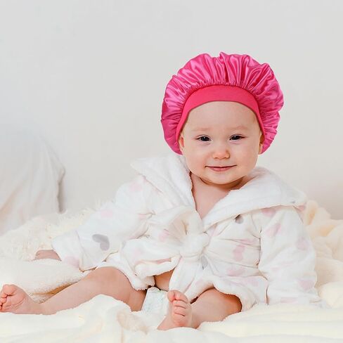 Thinp 3 Pcs Kids Satin Bonnet,Baby Bonnet Elastic Wide Band Baby Silk Bonnet Toddler Bonnet Soft Silk Bonnet for Sleeping Toddler Silk Bonnet for Kids Teens Toddler Girls Boys Curly Hair Natural Hair in Saudi Arabia