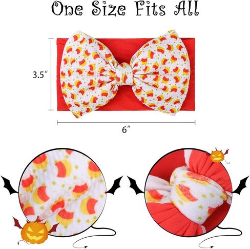 YanJie هالوين معقود عصابات للنساء كاندي فيونكات الشعر هوب طفل الفتيات عقال بسط هالوين هيرباند اكسسوارات واسعة عقال in Kuwait