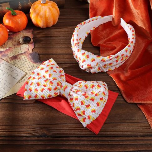 YanJie هالوين معقود عصابات للنساء كاندي فيونكات الشعر هوب طفل الفتيات عقال بسط هالوين هيرباند اكسسوارات واسعة عقال in Kuwait