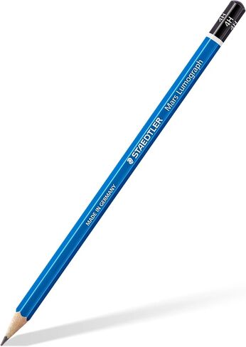 Staedtler Mars Lumograph 6H Graphite Art Drawing Pencil, Medium Hard, Break-Resistant Bonded Lead, 12 Pack, 100-6H, blue (100-6H VE) in Saudi Arabia