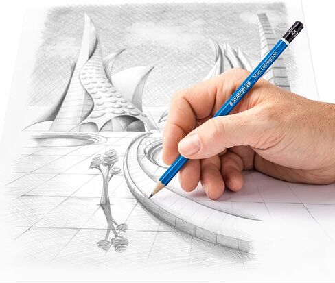 Staedtler Mars Lumograph 6H Graphite Art Drawing Pencil, Medium Hard, Break-Resistant Bonded Lead, 12 Pack, 100-6H, blue (100-6H VE) in Saudi Arabia