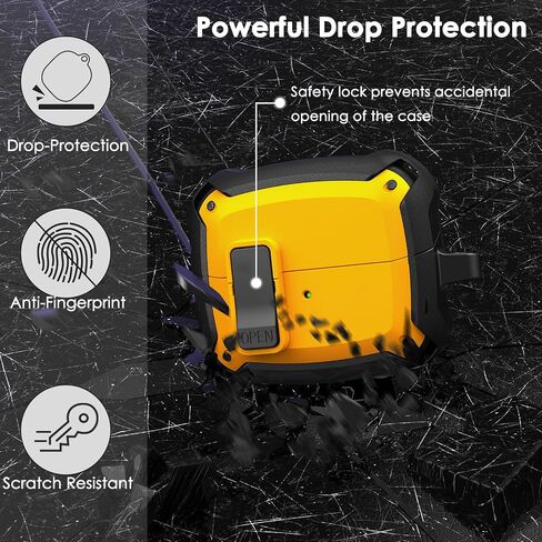 KOREDA Compatible with Samsung Galaxy Buds 3 Case & Galaxy Buds 3 Pro Case with Cleaner Kit, Military TPU Shockproof Protective Hard Cover with Secure Lock for Men (Black) in Saudi Arabia