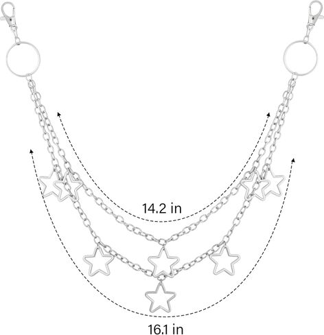 Sacina Grunge Y2k Triple Layered Jean Chain in Saudi Arabia