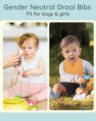 Lilian&Gema Baby Bibs 8 Pack Baby Drool Bibs for Unisex Boys Girls,Soft Cotton Bibs for Teething and Drooling Newborn in Kuwait