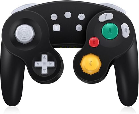 HaeBorl Wireless Gamecube Switch Controller, Switch Pro Controller Compatible with Nintendo Switch/Switch OLED/Steam/PC, Switch Controller with 600mAh Built-in Battery, Turbo&Dual Vibration, Black in Saudi Arabia