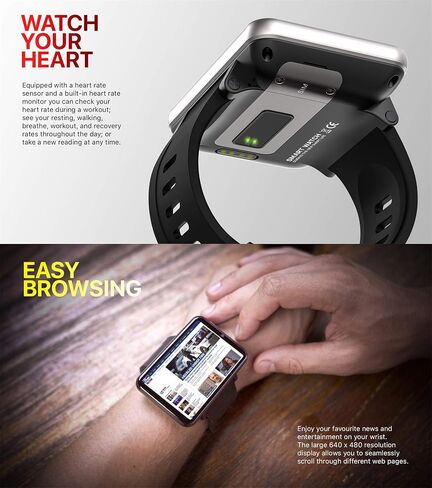 4G Smart Watch 2.86 Inch Screen Android 7.1 1GB+16GB 5MP Camera 2700mAh Battery Smartwatch for Men (Black, 1GB 16GB) in Kuwait