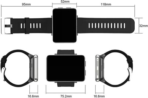 4G Smart Watch 2.86 Inch Screen Android 7.1 1GB+16GB 5MP Camera 2700mAh Battery Smartwatch for Men (Black, 1GB 16GB) in Kuwait