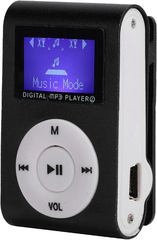 مشغل MP3 صغير، مشغل موسيقى محمول مع مشبك مشغلات MP3 للموسيقى الكلاسيكية مع شاشة LCD رقمية، مشغل وسائط موسيقى MP3 BackClip يدعم بطاقة الذاكرة (فضي) in Saudi Arabia