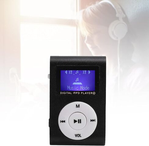 مشغل MP3 صغير، مشغل موسيقى محمول مع مشبك مشغلات MP3 للموسيقى الكلاسيكية مع شاشة LCD رقمية، مشغل وسائط موسيقى MP3 BackClip يدعم بطاقة الذاكرة (فضي) in Saudi Arabia
