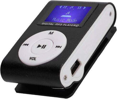 مشغل MP3 صغير، مشغل موسيقى محمول مع مشبك مشغلات MP3 للموسيقى الكلاسيكية مع شاشة LCD رقمية، مشغل وسائط موسيقى MP3 BackClip يدعم بطاقة الذاكرة (فضي) in Saudi Arabia